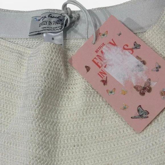 NWT MyBeachySide x Emily In Paris Freesia Beaded Shorts - Sz S